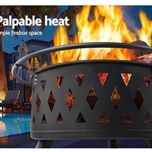 LEAYAN Garden Fire Pit Portable Grill Barbecue Rack Outdoor Fire Pit, Multifunctional Garden Terrace Fire Bowl Heater,BBQ Grill Fire,Heat-Resistant Coating,Steel Frame for Camping Backyard