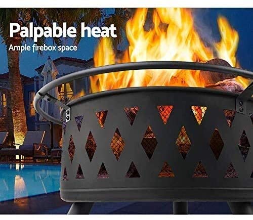 LEAYAN Garden Fire Pit Portable Grill Barbecue Rack Outdoor Fire Pit, Multifunctional Garden Terrace Fire Bowl Heater,BBQ Grill Fire,Heat-Resistant Coating,Steel Frame for Camping Backyard