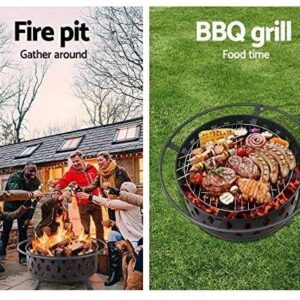 LEAYAN Garden Fire Pit Portable Grill Barbecue Rack Outdoor Fire Pit, Multifunctional Garden Terrace Fire Bowl Heater,BBQ Grill Fire,Heat-Resistant Coating,Steel Frame for Camping Backyard