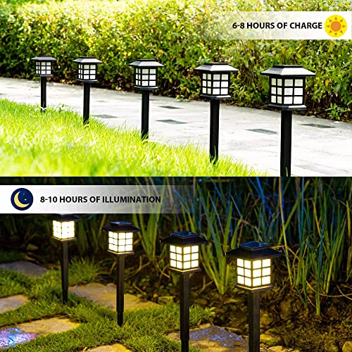 Solar Pathway Lights, Driveway Lights, 8 Pack Garden Lights Solar Powered Waterproof, Ring Pathway Lights, Driveway Lights Solar Powered Waterproof, Solar Walkway Lights, Value Pack