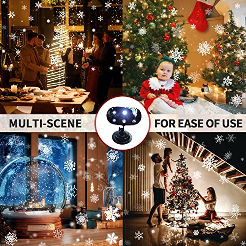 Christmas Snowflake Projector Lights, Lawn Lights Led Snowfall Lights Outdoor Patio Garden Decorative Lighting with Remote for Snow Decorative Christmas Holiday Wedding Indoor Home Party Decoration