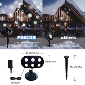 Christmas Snowflake Projector Lights, Lawn Lights Led Snowfall Lights Outdoor Patio Garden Decorative Lighting with Remote for Snow Decorative Christmas Holiday Wedding Indoor Home Party Decoration