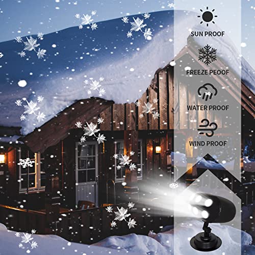 Christmas Snowflake Projector Lights, Lawn Lights Led Snowfall Lights Outdoor Patio Garden Decorative Lighting with Remote for Snow Decorative Christmas Holiday Wedding Indoor Home Party Decoration