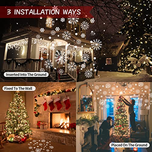 Christmas Snowflake Projector Lights, Lawn Lights Led Snowfall Lights Outdoor Patio Garden Decorative Lighting with Remote for Snow Decorative Christmas Holiday Wedding Indoor Home Party Decoration