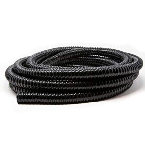 beckett corporation 2010bc 1 inch by 20 feet corrugated vinyl tubing for water garden or pond, uv resistant, black