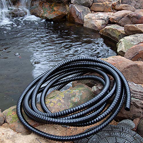 Beckett Corporation 2010BC 1 Inch by 20 Feet Corrugated Vinyl Tubing for Water Garden or Pond, UV Resistant, Black