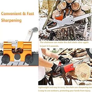 Chainsaw Chain Sharpening Jig - Chainsaw Sharpener Kit, Deluxe Chainsaw Sharpening, Suitable for All Kinds of Chain Saws and Electric Saws, for Lumberjack & Garden Worker（Golden）