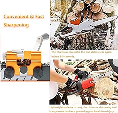 Chainsaw Chain Sharpening Jig - Chainsaw Sharpener Kit, Deluxe Chainsaw Sharpening, Suitable for All Kinds of Chain Saws and Electric Saws, for Lumberjack & Garden Worker（Golden）