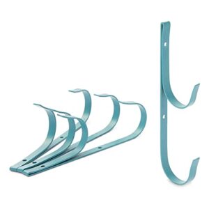 okuna outpost set of 4 pole hanger hooks for pool supplies, lightweight garden tools (blue)