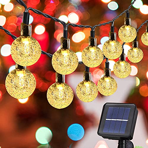 TCJJ 100 LED 39FT Crystal Globe Solar Fairy Lights, String Lights Outdoor, Waterproof Patio Lights Solar Powered Decorative with 8 Lighting Modes for Party Garden Yard