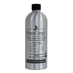 purecrop1 organic plant health concentrate | insecticide, fungicide, biostimulant, surfactant | eliminate pests, molds and mildews on plants | safe for use around kids, pets, and bees | 16 ounces