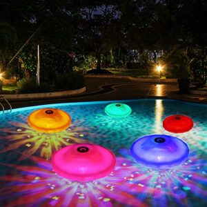 Macarrie 8 Pack Floating Pool Lights with 8 Modes for Swimming Pool, Waterproof LED Pond Underwater Light Up Pool Lights for Disco Pool Party Decorations