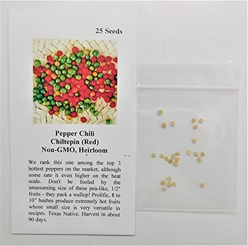 David's Garden Seeds Pepper Chili Chiltepin FBA-9881 (Red) 25 Non-GMO, Heirloom Seeds