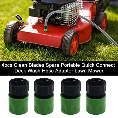 EMVANV 4pcs Lawn Mower Deck Wash Kit, Portable Quick Connect Deck Wash Hose Adapter Lawn Mower Clean Blades, Quick Connect Lawn Mower Deck Wash Port Hose Adapter (4pcs/Pack)