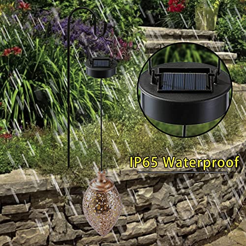 Hanging Solar Lights,Retro Solar Lantern Garden Lights,Metal Lamp Waterproof for Garden Decor Yard Tree Fence Patio