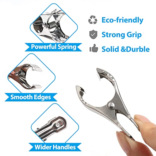 SBYURE 60 Pcs Stainless Steel Greenhouse Clamps,Garden Clips for Netting,Clips Greenhouse Clips with Large Open,Have a Strong Grip to Hold Down The Shade Cloth or Plant Cover