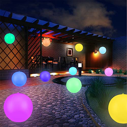 Blibly Floating Pool Lights Solar Powered, 14 inch Pool Lights That Float, Inflatable Waterproof Led Light Pool Balls, Solar Pool Lights for Outdoor Swimming Pools Garden Lawn Party Decor (4 Pack)