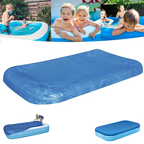 Yoruii Swimming Pool Cover Rectangular 120x72x22 inch Inflatable Pool Cover Cloth Dustproof Rainproof Waterproof Square Swimming Pool Cover for Garden Outdoor Paddling Family Pools Protector 1pack