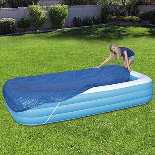 Yoruii Swimming Pool Cover Rectangular 120x72x22 inch Inflatable Pool Cover Cloth Dustproof Rainproof Waterproof Square Swimming Pool Cover for Garden Outdoor Paddling Family Pools Protector 1pack