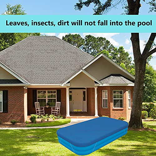 Yoruii Swimming Pool Cover Rectangular 120x72x22 inch Inflatable Pool Cover Cloth Dustproof Rainproof Waterproof Square Swimming Pool Cover for Garden Outdoor Paddling Family Pools Protector 1pack