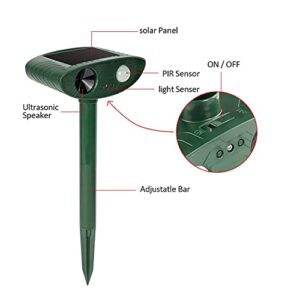 Redeo Solar Outdoor Cat Repellent Ultrasonic Animal Repeller Deer Deterrent Dog Repellent for Lawn&Garden Yard with Motion Sensor - Scare Birds Away (Green)