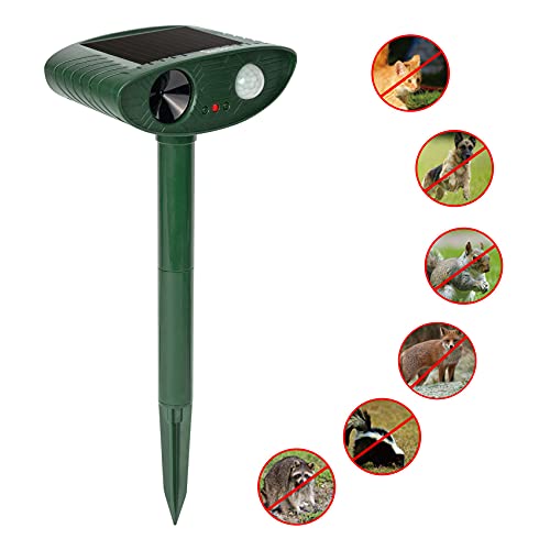 Redeo Solar Outdoor Cat Repellent Ultrasonic Animal Repeller Deer Deterrent Dog Repellent for Lawn&Garden Yard with Motion Sensor - Scare Birds Away (Green)