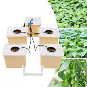 Hydroponics Grow System, Deep Water Culture, Recirculating Drip Garden System W/Submerged Pump Complete Hydroponic Buckets Kit for Plants (5 Bucket)