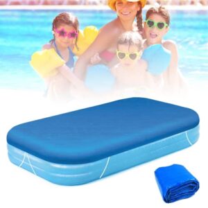 rectangle pool cover, easy set up rectangle inflatable swimming pool cover dustproof pools protector, fits 102 in x 67 in frame pool and solar pool cover for garden outdoor pools cover(8.5ft x 5.6ft)