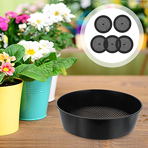 generic 5pcs Garden Sieve Mesh Sifting Pan Portable Soil Sifter Plastic Soil Sieve Set Gardening Tools