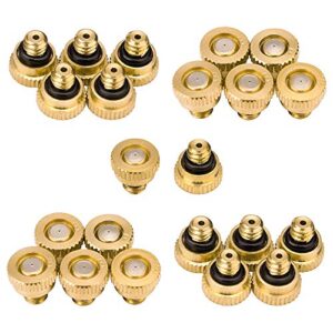aootech brass misting nozzles for outdoor cooling system 22 pcs,0.012″ orifice (0.3 mm) 10/24 unc