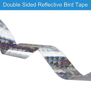 Blissvent Reflective Bird Tape Bird Scare Tape Ribbion, Deterrent Tape for Birds and Pigeons, Flash Double Sided Reflective Tape Outdoor 262 Feet 6 Rolls