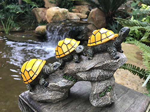 Bo-Toys Solar Powered Turtles on Log Outdoor Accent Lighting LED Garden Light Decor