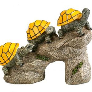 Bo-Toys Solar Powered Turtles on Log Outdoor Accent Lighting LED Garden Light Decor