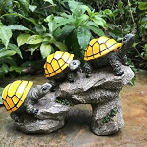 Bo-Toys Solar Powered Turtles on Log Outdoor Accent Lighting LED Garden Light Decor