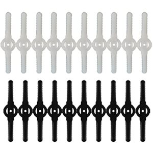 string trimmer head blades replace -20pcs plastic lawn mower blades grass handheld trimmer head replacement cutter garden weed replacement blade for cordless grass brushcutter (10 white + 10 black)