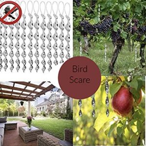 30 PC Package -Repellent Reflective Ornamental Spiral Deterrent to Keep Birds Away. Hanging Wind Twisting Scare Bird Rods Deflectors Decoys. Decorative Bird Deterrent to Protect Home and Garden.