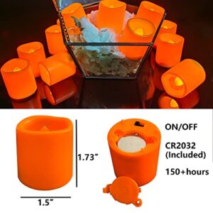 24 Pack Halloween Flameless LED Votive Candles Tea Lights Candles Battery Operated Flickering Orange Tealights for Wedding Valentine's Day Christmas Party Garden Decoration