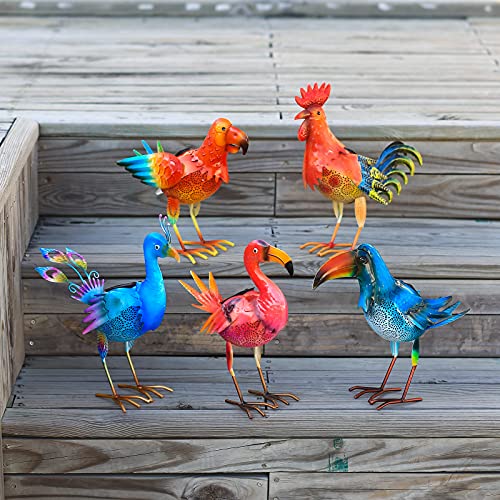 HSHD Solar Animal Lights Outdoor - Solar Power Figurine Waterproof Garden Decor with Metal Yard Art, Peacock Statue Light for Pathway Patio Backyard Decoration Lawn Ornaments(Peacock)