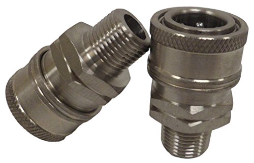 Ultimate Washer UW16-PW4FB0, Female Coupler, Stainless Steel, 2-Pack (3/8")