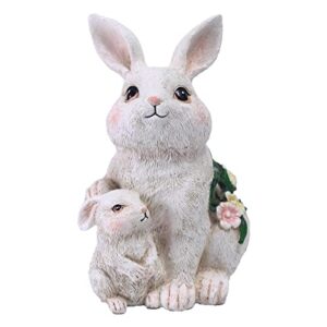 solar rabbit garden decor rabbit mother and baby with solar color changing led lights garden decoration bunny statue easter gifts easter bunny decor suitable for patio lawn outdoor decoration