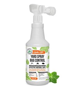 mighty mint 32oz yard spray bug control natural peppermint lawn spray for fleas, ticks, mosquitos, ants, and other insects