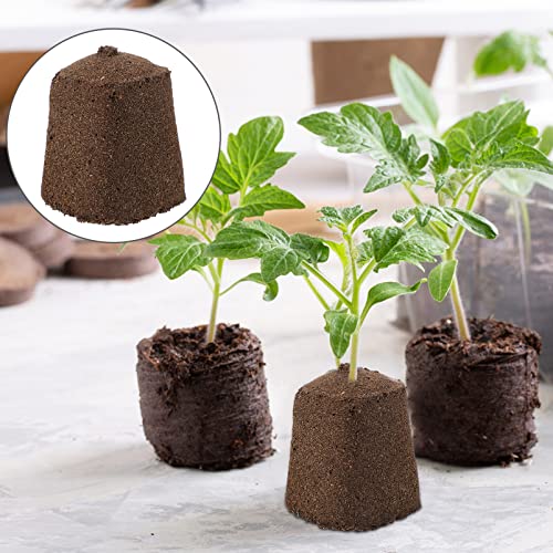 Happyyami 10Pcs Germination Soil Blocks Seedling Soil Block Nursery Soil for Indoors Potting Soil Indoor Plants Seeds Starting Plugs Peat Soil