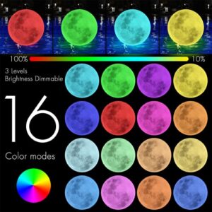 14'' Floating Pool Lights - 2 Pack Hangable Solar Moon Lights with Remote, Dimmable & Timer Inflatable Pool Lights that Float, Above Ground Glow Pool Balls for Pool, Party, Garden, Christmas Decor