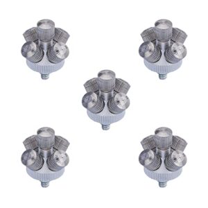 fogland misting nozzle cluster 5pcs with 25 single 10/24unc thread misting nozzle 0.016″ orifice for patio garden outdoor misting cooling system
