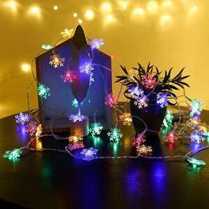 Led Snowflake Waterproof Indoor Snow Light Outdoor Lights 33FT 50 LED Lights for New Year Christmas Party Birthday Wedding Use in Living Room Bedroom Garden Roof Eaves Colorful