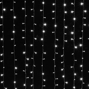 IMAGE Curtain Lights 9.8x6.6 Feet 224 LED String Lights Fairy String Lights for Wedding Party Home Garden Indoor Outdoor Wall Backdrops Decorations Waterproof UL Safety Standard White