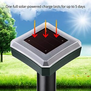 Lubatis Solar Mole Repellent Ultrasonic Gopher Repellent Mole Trap Sonic Chaser Vole Repeller Stakes Drive Away Groundhog,Snake and Other Burrowing Rodents from Lawns Garden & Yard
