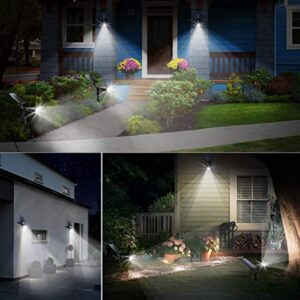 URPOWER Solar Lights Outdoor, Adjustable Solar Spot Lights Outdoor Spotlight 2-in-1 Waterproof Solar Landscape Lights Wall Light, Dusk-to-Dawn Solar Powered Light for Yard, Garden (Cool White, 2 Pack)