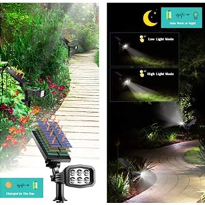 URPOWER Solar Lights Outdoor, Adjustable Solar Spot Lights Outdoor Spotlight 2-in-1 Waterproof Solar Landscape Lights Wall Light, Dusk-to-Dawn Solar Powered Light for Yard, Garden (Cool White, 2 Pack)