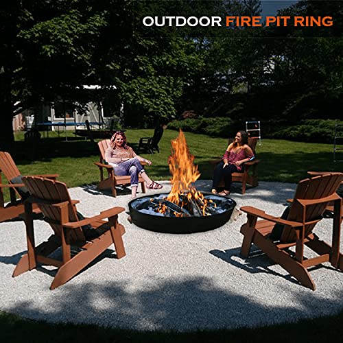 Simond Store Portable Fire Pit Ring Liner, 48 Inch Diameter 12 Inch Height 2 mm Thick Heavy Duty Steel Round Fire Pit Insert for Outdoor Garden Patio Camping Bonfire